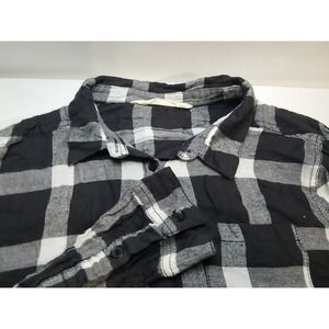 H & M Juniors Girls 13 - 14Y Flannel Plaid Shirt Long Sleeve Button‎ Up